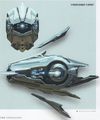 Concept art tiré de The Art of Halo 4 montrant la tourelle avec une couleur bleue.[8]