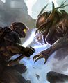 Contre l'Élite Monn I'zar dans Halo : Tales from Slipspace.