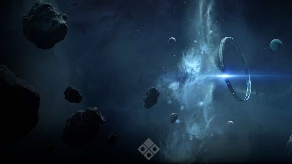 Halo Infinite art of Zeta Halo in space