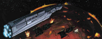 Le groupe de combat 4 arrivant sur Harvest.