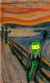 Parodie du Cri d'Edward Munch.
