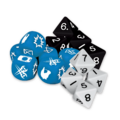 Set de 8 dés à 8 face et six dés de commandement (15 £).[24]