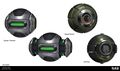 Concepts de grenades, dont la Sapper Grenade, la bombe en mode Assaut et une pour le mode Grifball.