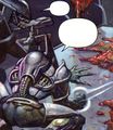 Des Élites découvrant des cadavres d'Ingénieurs dans Halo Graphic Novel.