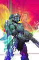 Sur la couverture de Halo : Lone Wolf n°1.