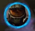 Représentant d'un Spartan de la Red Team en communication (Halo Wars).