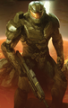 John-117 tenant un MA37 sur la couverture de Halo : La Chute de Reach.